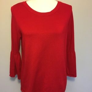 Joseph A. Red bell sleeve sweater